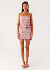 Shari Beaded Halter Top - Pink