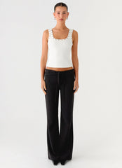 Houston Tie Front Pants - Black