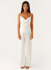 Kaia Cowl Neck Top - Butter