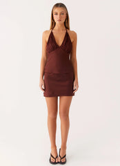 Mabel Mini Skirt - Chocolate