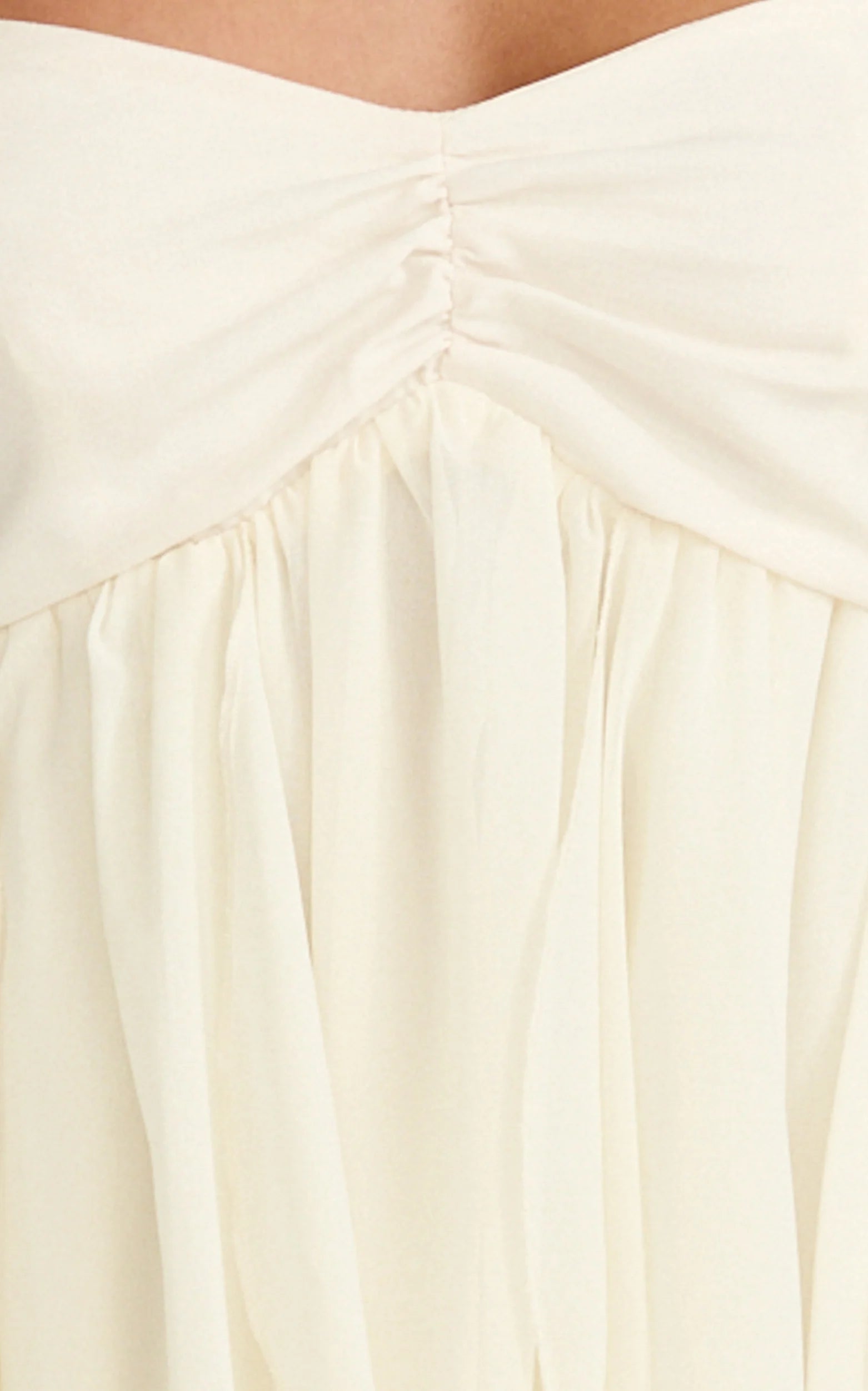 Juliette Mini Dress - Ruffle Fit And Flare Dress in Cream