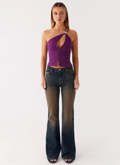Oregon Flared Denim Jeans - Dirty Black Wash