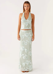 Radiate Halterneck Top - Sage