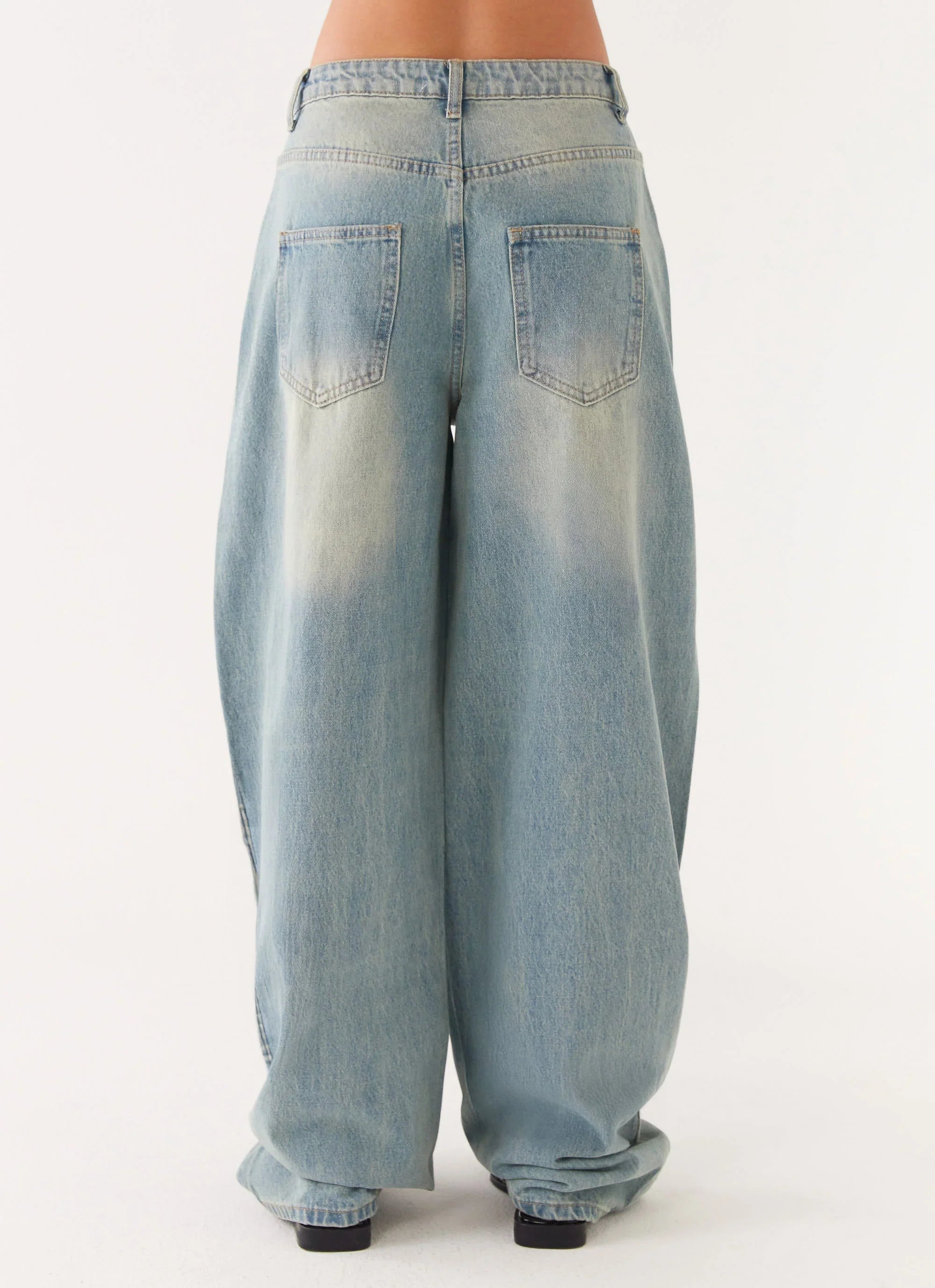 Maxwell Baggy Denim Jeans - Washed Blue