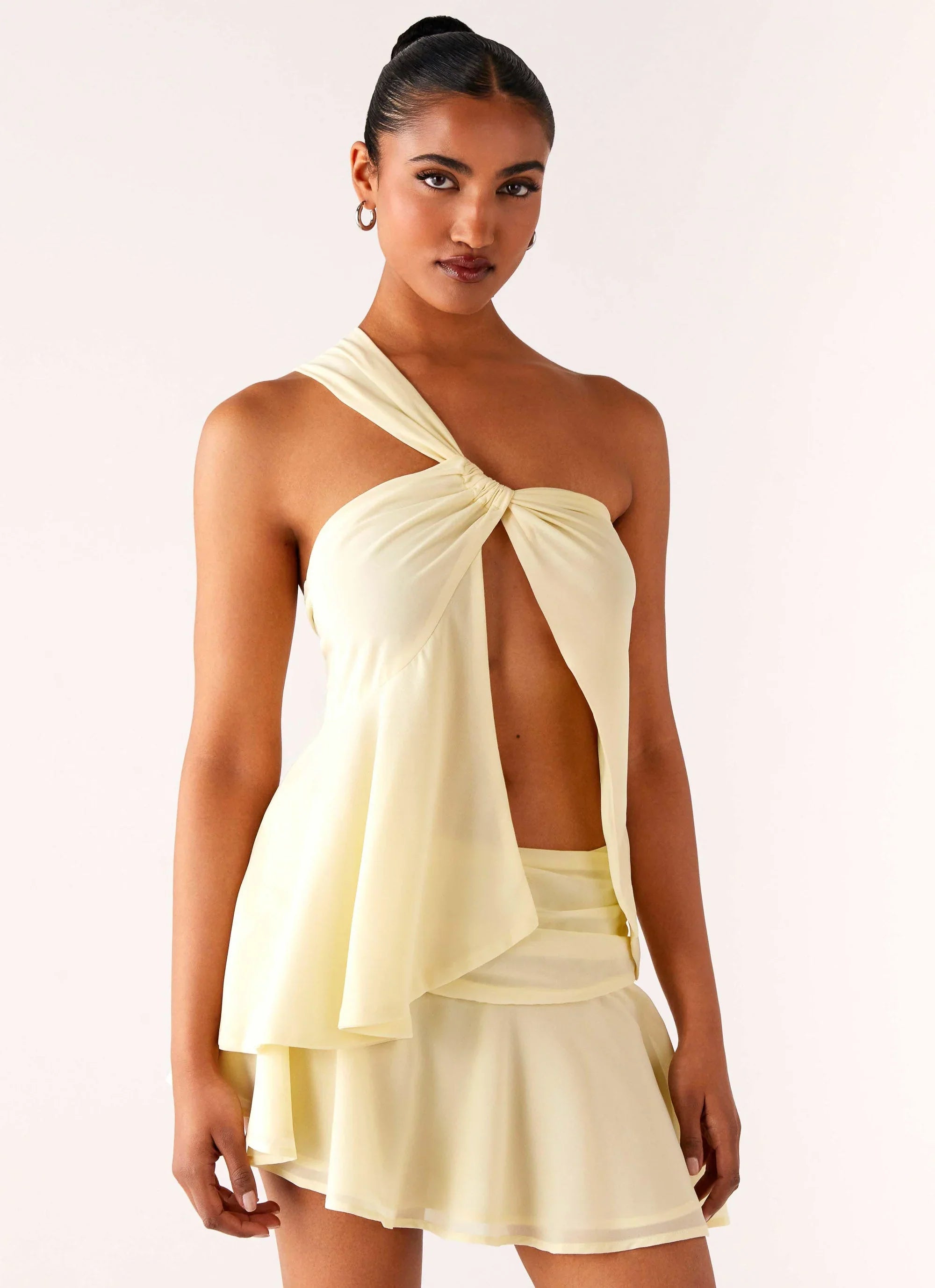 Delight Me Asymmetrical Top - Yellow