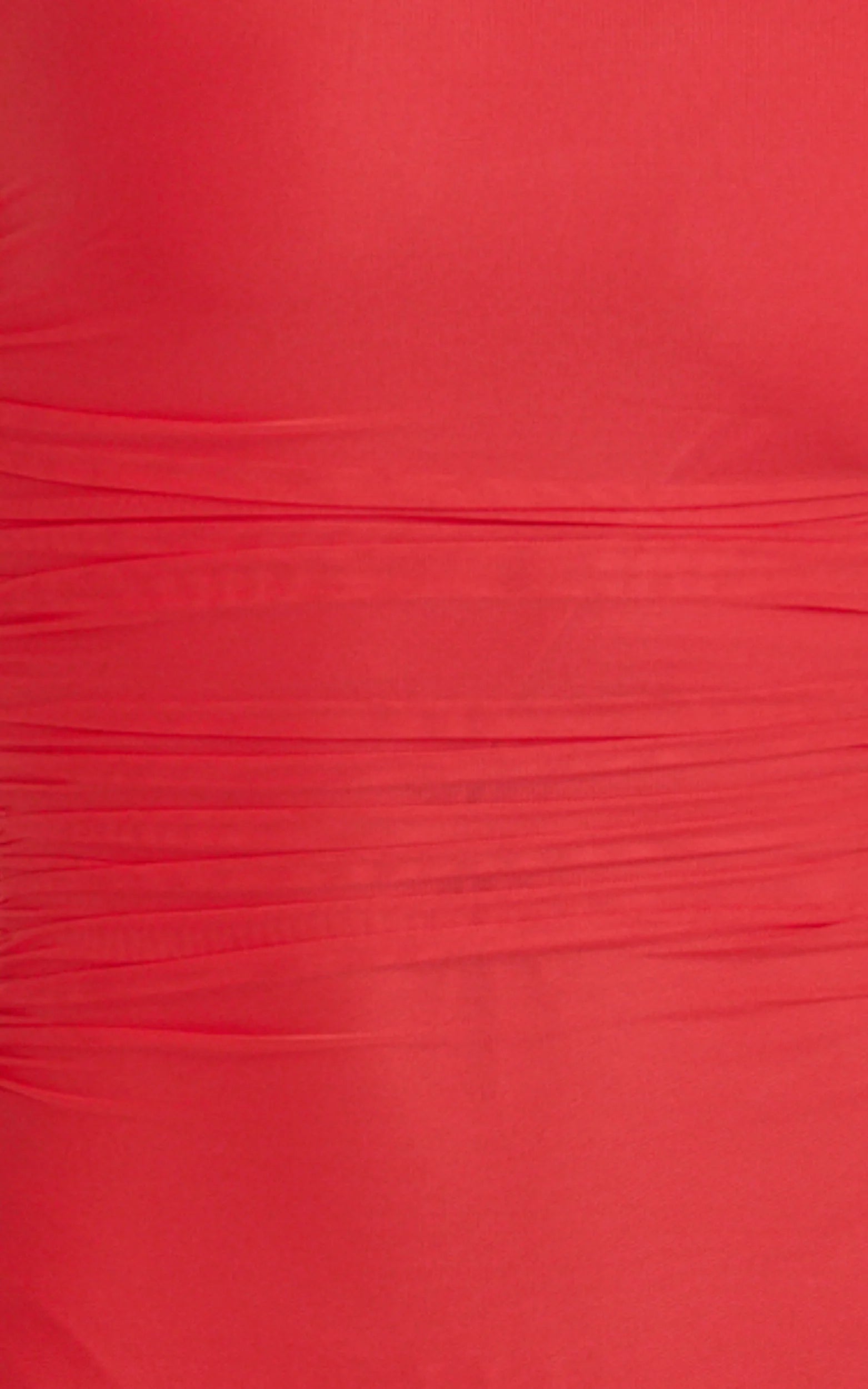 Judee Midi Dress - One Shoulder High Side Split Dress in Red