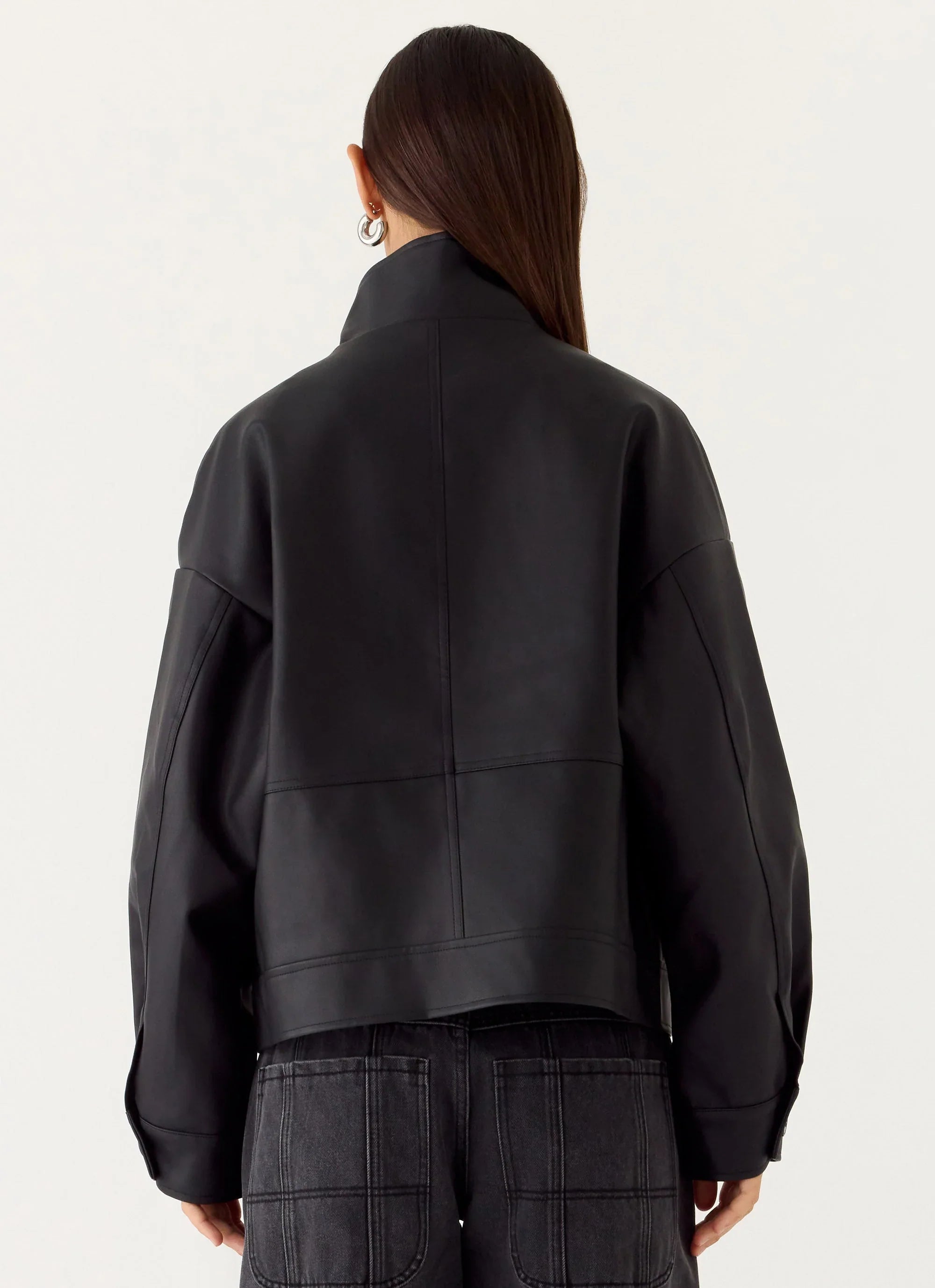 James PU Bomber Jacker - Black