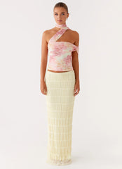 Christal Scarf Top - Floral Print