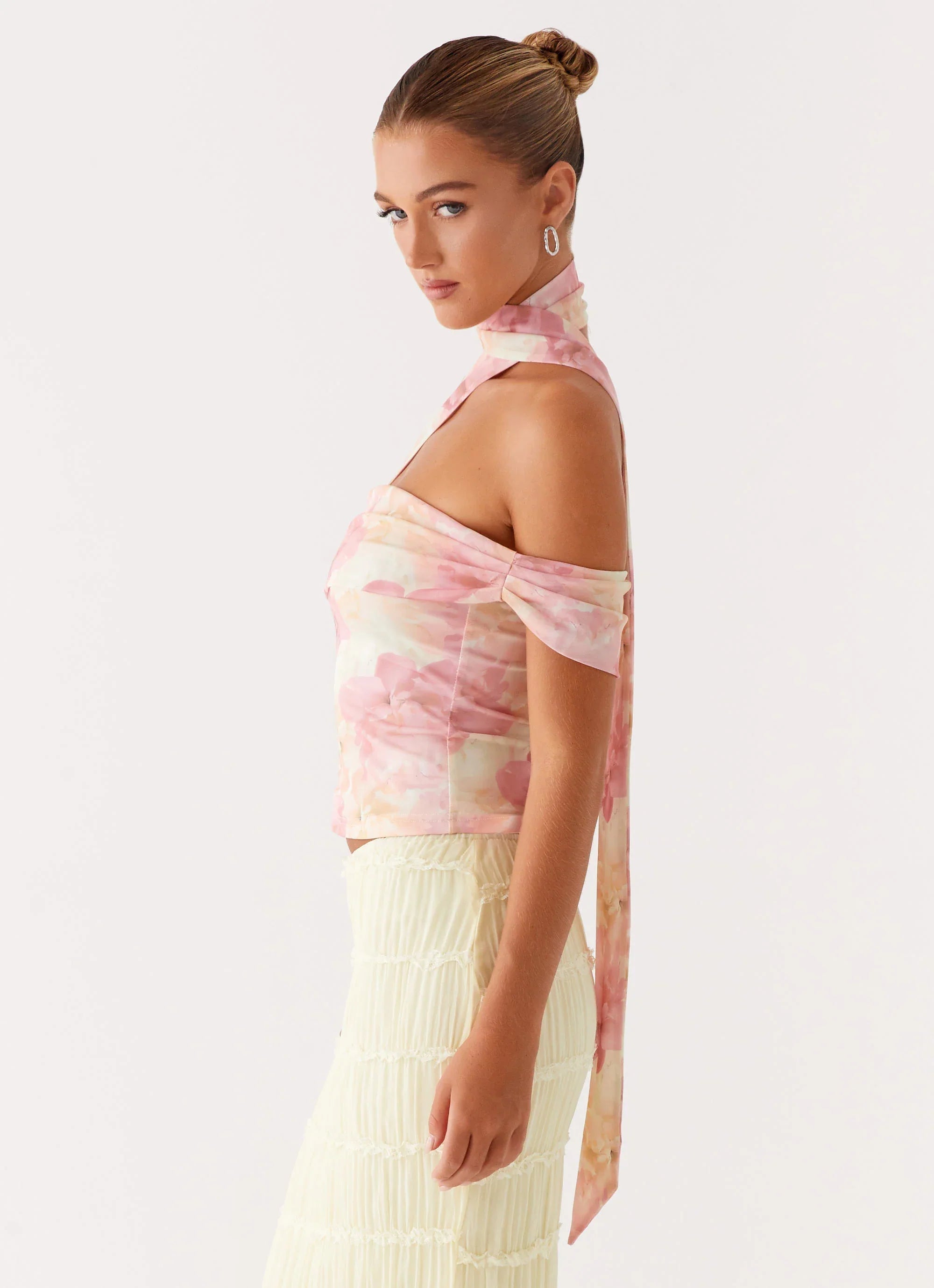 Christal Scarf Top - Floral Print