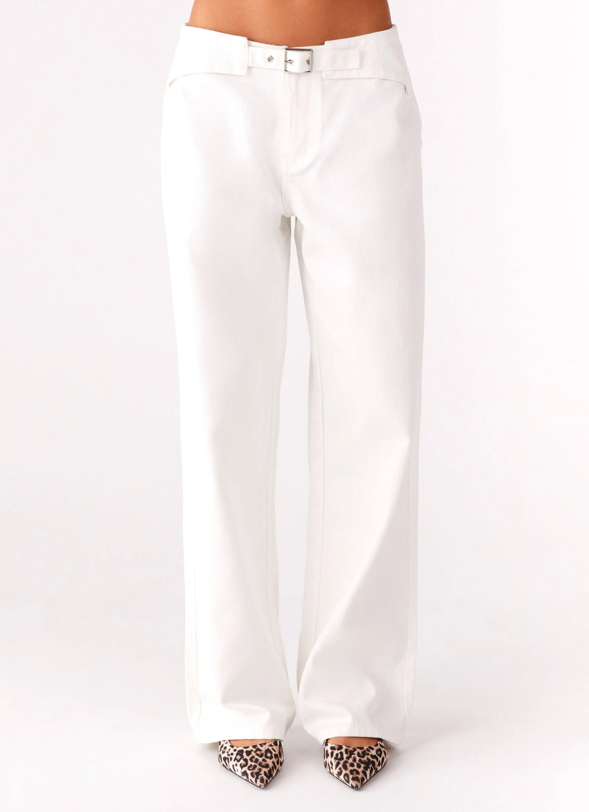 Texas Low Rise Denim Jeans - White