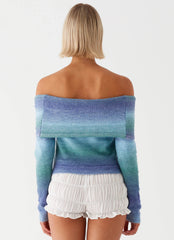 Tully Off Shoulder Knit - Blue Ombre