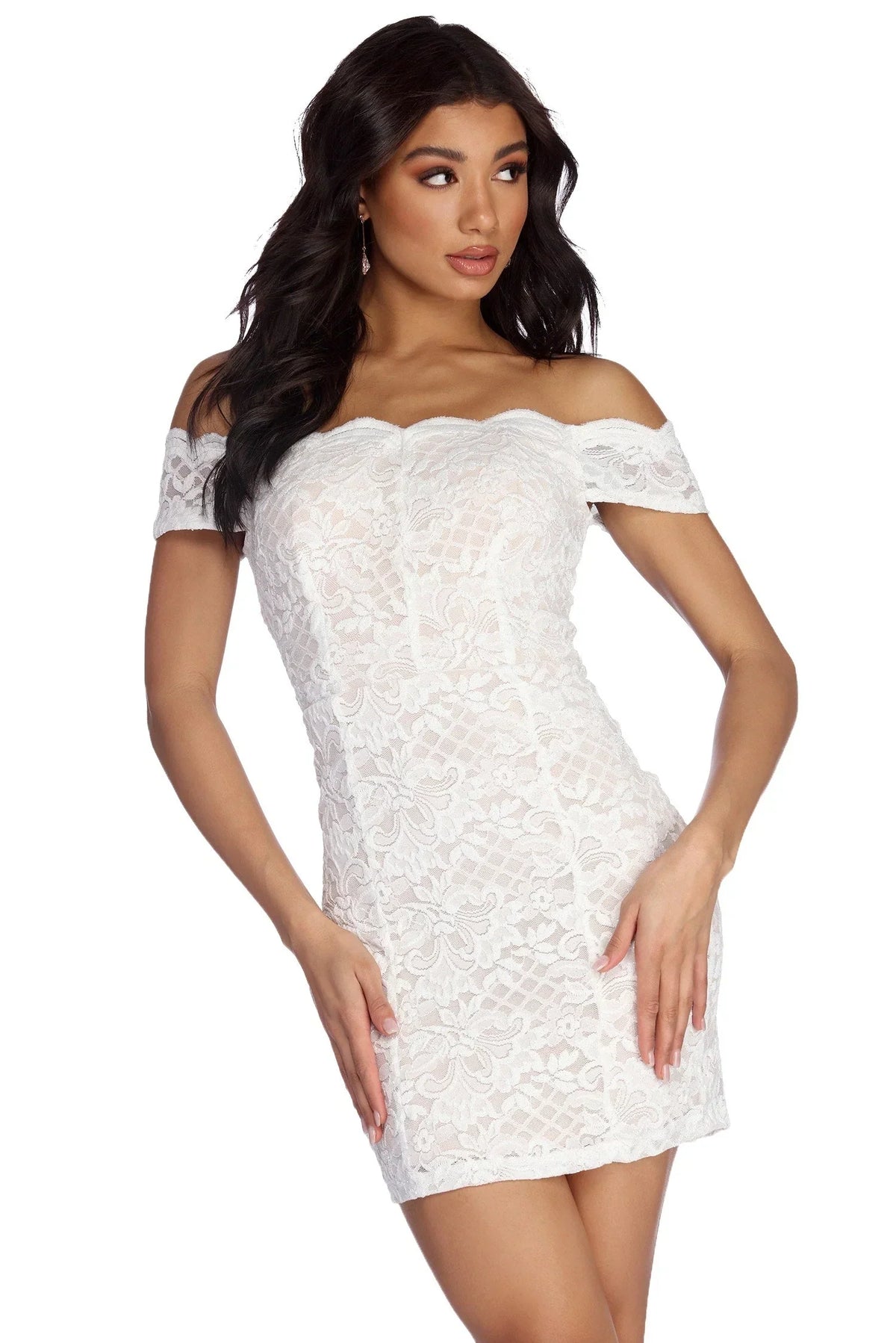 Andrea Formal Glitter Lace Dress