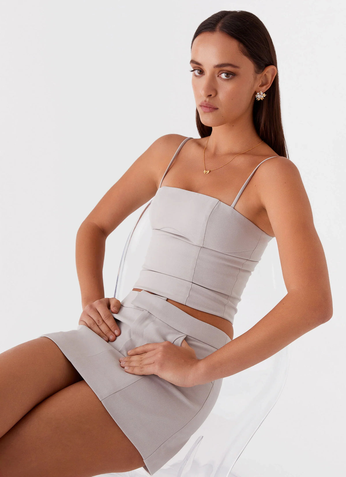 Eliana Crop Top - Grey