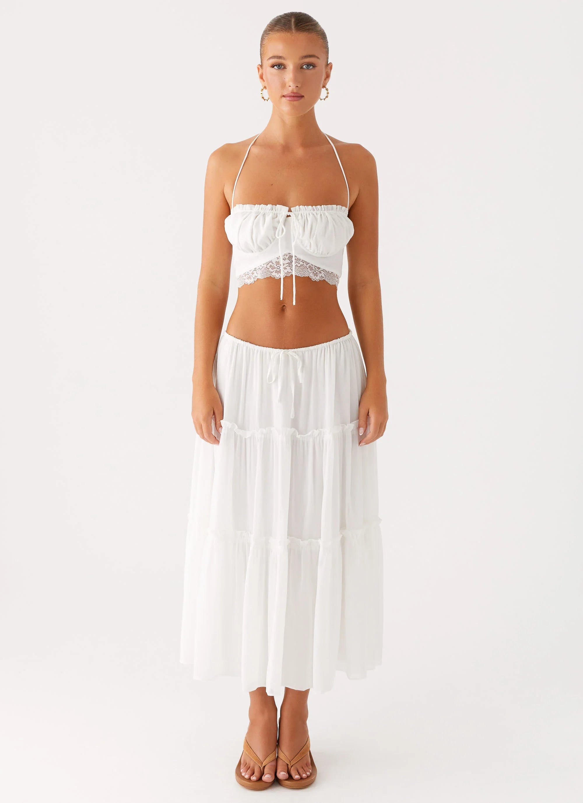 Evi Halterneck Top - Ivory