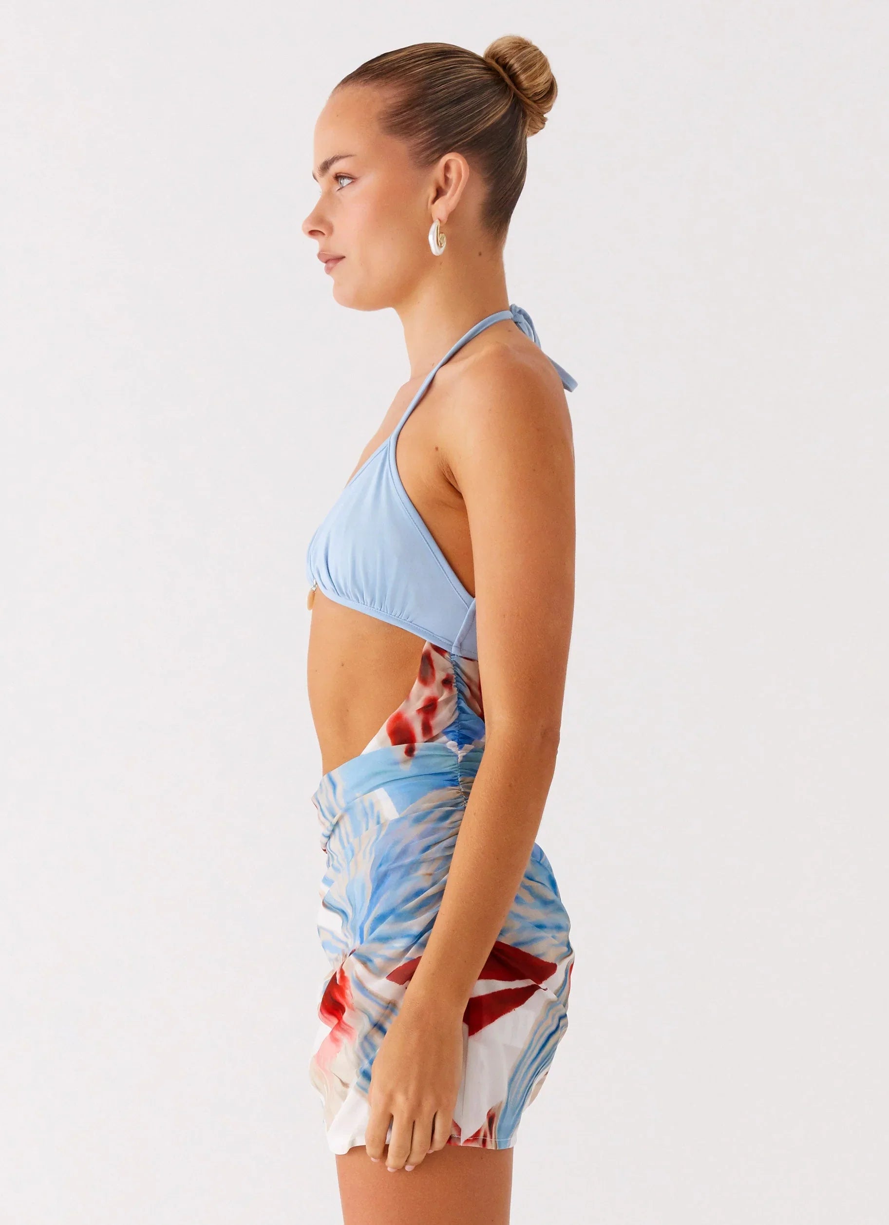 Acapulco Shell Mini Dress - Deep Sea Bloom