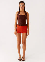 Oakley Low Rise Mini Shorts - Orange