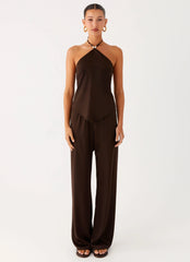 Jorjianna Halter Top - Chocolate